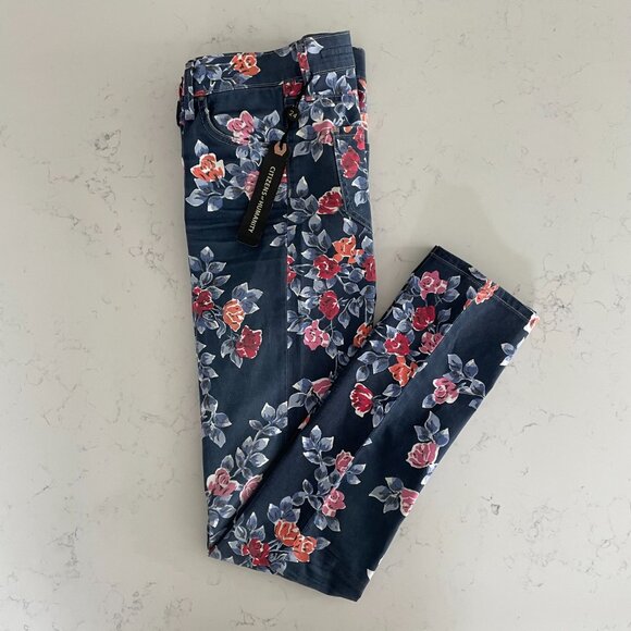 Aritzia Citizens of Humanity Mandy HiWaist Retro Slim RollUp Jeans Rose Navy 24 - Picture 16 of 16